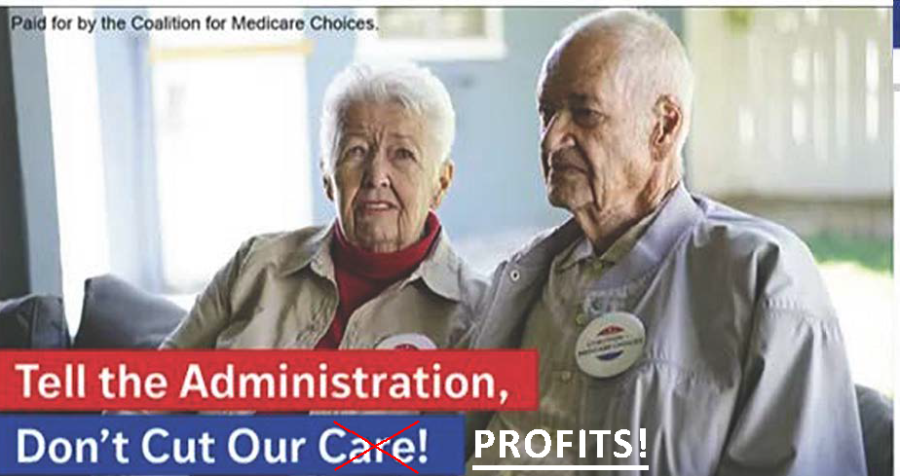 MA Ad claiming care, not profits, will be cut